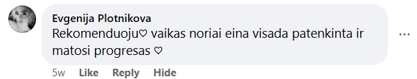 Facebook atsiliepimas