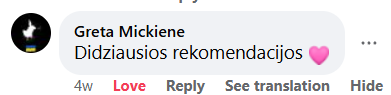Facebook atsiliepimas
