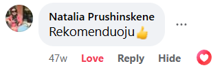Facebook atsiliepimas