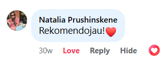 Facebook atsiliepimas