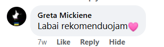 Facebook atsiliepimas