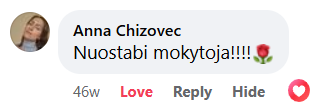 Facebook atsiliepimas